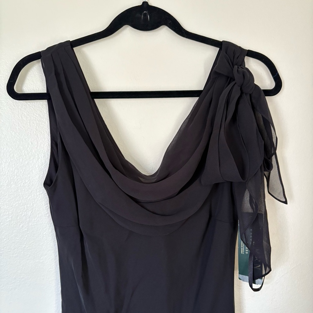NWT Lauren Ralph Lauren Black Midi Dress Size 10 - Picture 3 of 12